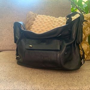 Salvatore Ferragamo Pebbled black Leather Purse
